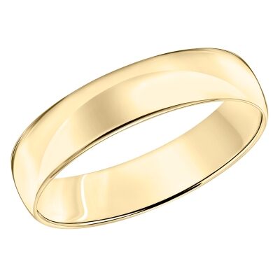 Low Dome Comfort Fit 10k Yellow Gold Wedding Band 5mm