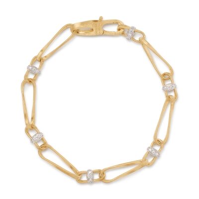 Marco Bicego 1/3ctw Diamond Twisted Link Yellow Gold Bracelet | Marrakech Onde Collection