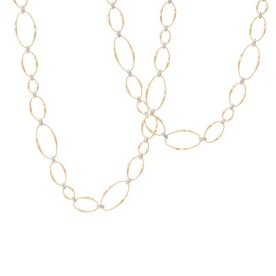 Marco Bicego Yellow Gold and 7/8ctw Diamond Flat Link Necklace - Marrakech Onde Collection