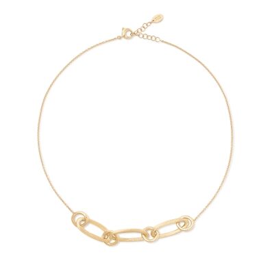 Marco Bicego Yellow Gold Mixed Link Half Collar Necklace - Jaipur Gold Collection