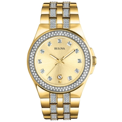 Men's Bulova Crystal Phantom Gold-Tone Stainless Steel Watch | 42mm | 98B174