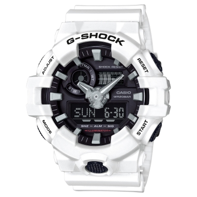 Men's Casio G-Shock Analog-Digital GA700 White Resin Watch GA700-7A
