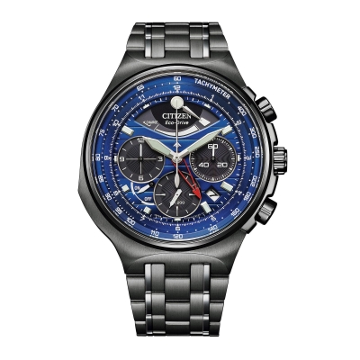 Men's Citizen Eco-Drive Limited Edition Promaster Chronograph Black Stainless Steel Bracelet Watch | 44mm | AV0097-51L