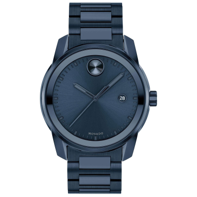 Men's Movado BOLD Verso Dark Blue Ion-Plated Bracelet Watch | 42mm | 3600737