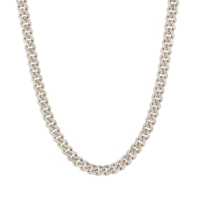 Men's Two-Tone Miami Cuban Link Chain Necklace 9.5mm, 24 Inches