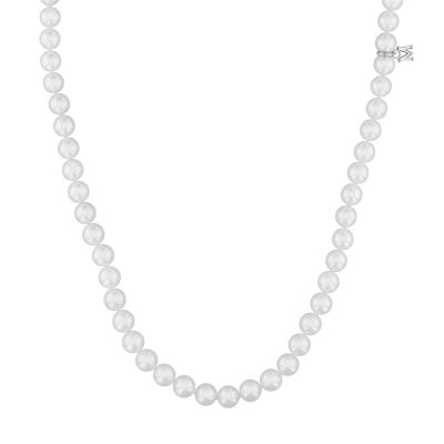 MIKIMOTO 6.5x6mm Akoya Cultured Pearl White Gold Strand Necklace