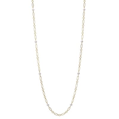 MIKIMOTO M Code Akoya Cultured Pearl Necklace in Yellow Gold