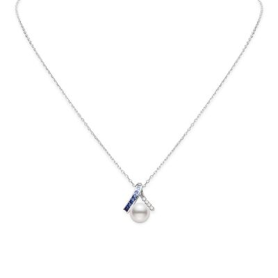 MIKIMOTO Ocean Collection Akoya Cultured Pearl and Sapphire Pendant