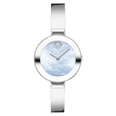 Movado BOLD Crystal Accent and Stainless Steel Bangle Bracelet Watch | 28mm | 3600937