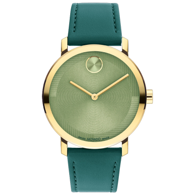 Movado BOLD Evolution 2.0 Green Dial Leather Strap Watch 40mm - 3601150