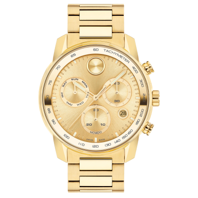 Movado BOLD Verso Chronograph Gold Ion-Plated Bracelet Watch | 44mm | 3600866