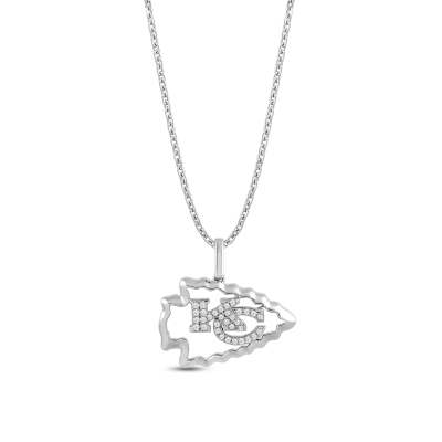 NFL TrueFans Kansas City Chiefs Cubic Zirconia Sterling Silver Pendant Necklace