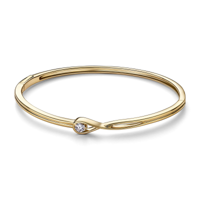Pandora Brilliance 0.25ct Lab-Grown Diamond Yellow Gold Bangle Bracelet