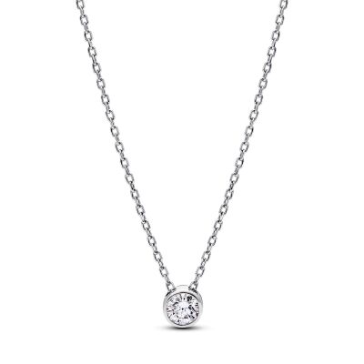 Pandora Era Bezel 0.25ctw Lab-Grown Diamond Sterling Silver Pendant Necklace