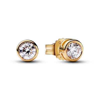 Pandora Era Bezel 0.30ctw Lab-Grown Diamond 14k Yellow Gold Stud Earrings