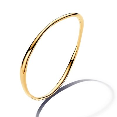 Pandora Essence Organically Shaped Gold-Plated Bangle Bracelet - 6.9 Inches