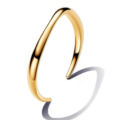 Pandora Essence Organically Shaped Gold-Plated Open Bangle Bracelet - 6.9 Inches