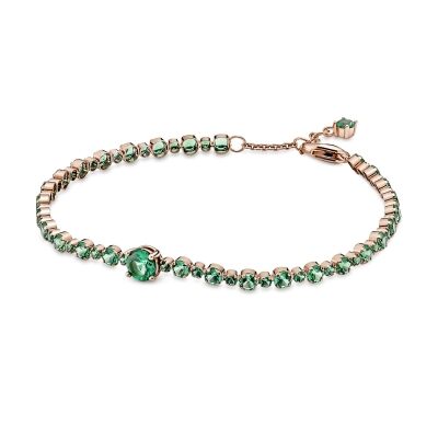 Pandora Sparkling Pavé Tennis Bracelet, Rose Gold-Plated