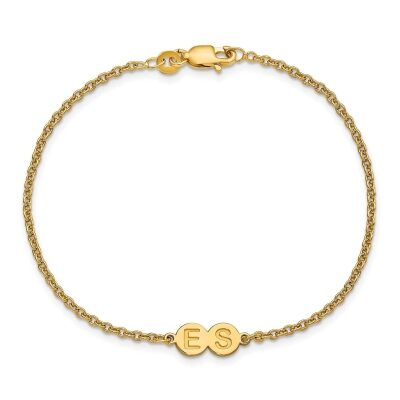 Personalized Engraved Double Initial Circle Bracelet