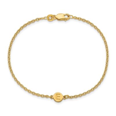 Personalized Engraved Initial Circle Bracelet