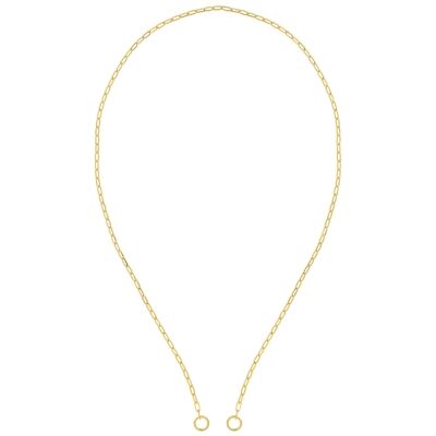 Yellow Gold Hollow Split Paperclip Push Lock Chain | 3.9mm | 20 Inches