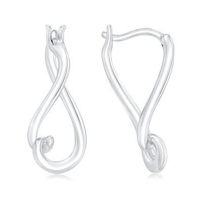 Sterling Silver Infinity Twist Hoop Earrings