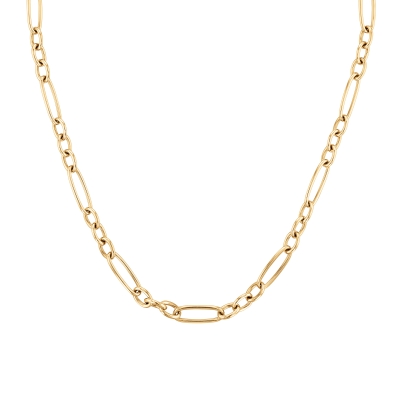 Roberto Coin Alternating Yellow Gold Oval Link Short Chain Necklace