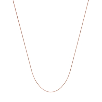 Rose Gold Solid Box Chain Necklace |  0.66mm