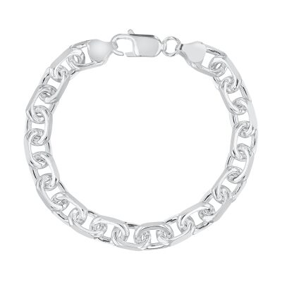 Sterling Silver Anchor Link Chain Bracelet | 7.25mm | 7.25 Inches