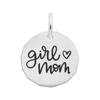 Sterling Silver Girl Mom Flat Charm