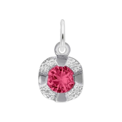 Sterling Silver January Petite Birthstone 2D Charm