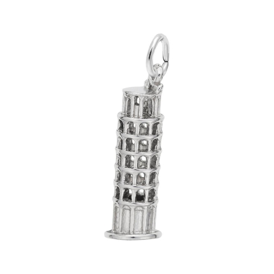 Sterling Silver Leaning Tower of Pisa Italy 3D Charm