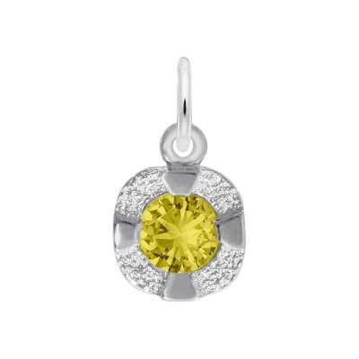 Sterling Silver November Petite Birthstone 2D Charm