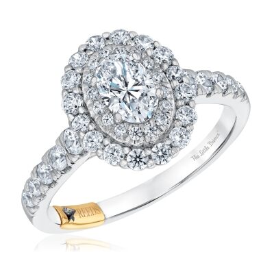 The Little Prince® 1 1/3ctw Oval Diamond Double Halo Two-Tone Engagement Ring