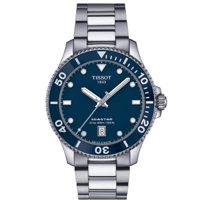 Tissot T-Sport Seastar 1000 Quartz Diver Blue Dial Stainless Steel Bracelet Watch | 40mm | T1204101104100