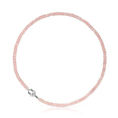 TOUS Manifesto Pink Chalcedony Sterling Silver Necklace