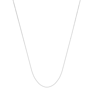 White Gold Solid Box Chain Necklace |  0.55mm