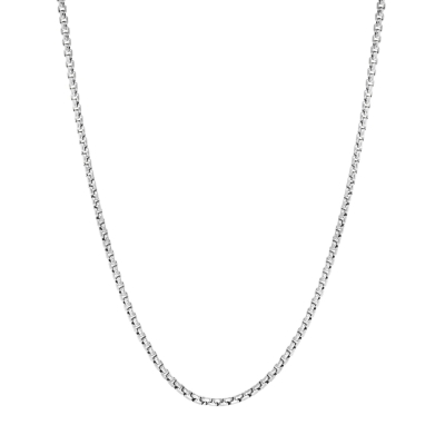 Hollow Round Box White Gold Chain | 1.8mm