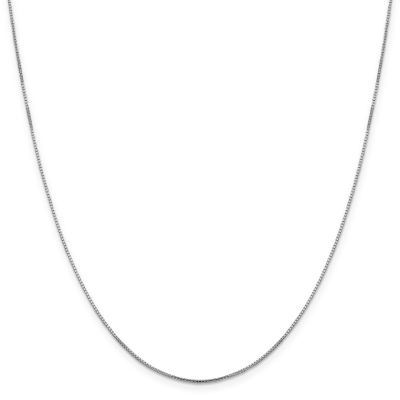 White Gold Solid Octagonal Box Chain Necklace | 1mm | 20 Inches