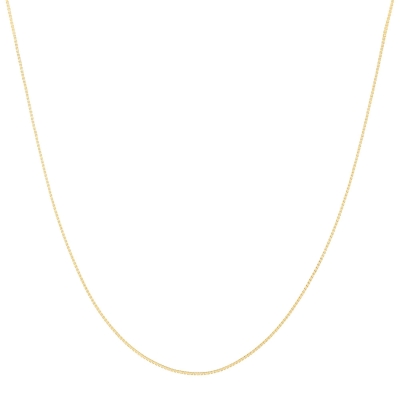 Yellow Gold Adjustable Box Chain Necklace