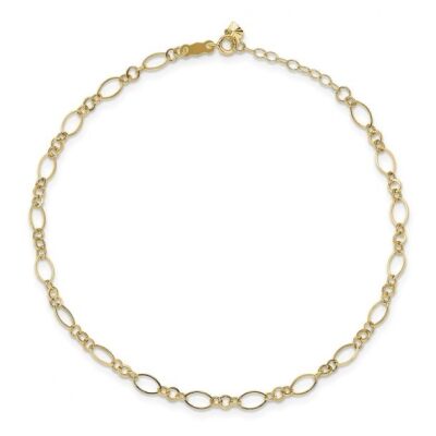 Yellow Gold Fancy Link Anklet