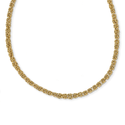 Yellow Gold Semi-Solid Fancy Link Chain Necklace | 3.6mm | 18 Inches