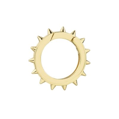 Yellow Gold Large Round Spiked Push Lock
