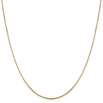 Yellow Gold Solid Octagonal Box Chain Necklace | 1mm | 20 Inches