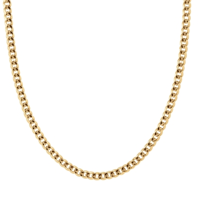 Men's Yellow Gold Semi-Solid Miami Cuban Chain Necklace | 5.5mm