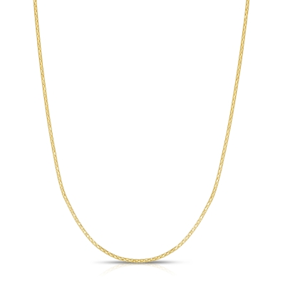 Yellow Gold Solid Adjustable Popcorn Chain Necklace | 1.3mm | 22 Inches