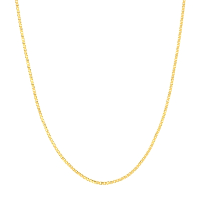 Yellow Gold Solid Box Chain Necklace | .55mm | 18 Inches