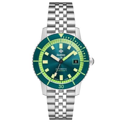 Zodiac Compression Diver Automatic Green Dial Stainless Steel Watch 40mm - ZO9310