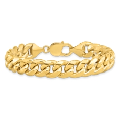 Miami Cuban 10k Yellow Gold Chain Bracelet 11mm 1