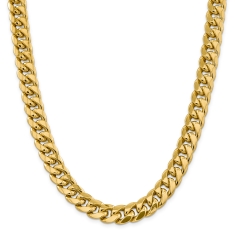 Miami Cuban 10k Yellow Gold Chain Necklace 13.2mm 1